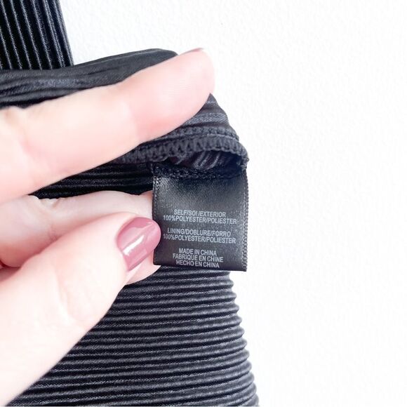 Charles Henry Maxi Dress Black Wraparound Pleated Tie Waist Women's M NWT - Picture 4 of 8